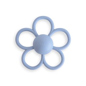 Mushie Daisy Rattle Teether - Faded Denim